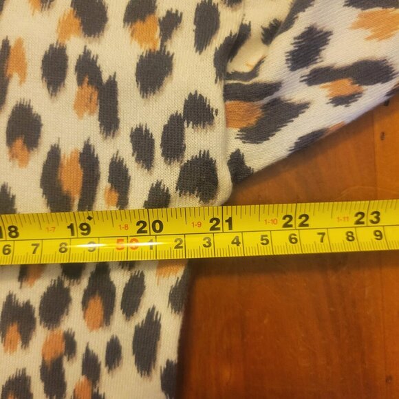 LOFT Leopard Long Sleeve Drop Shoulder Cardigan Open V-Neck Button Down - Size S - Picture 6 of 9